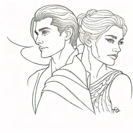 rhysand and feyre from acotar tattoo design idea