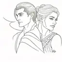 rhysand and feyre from acotar tattoo design idea