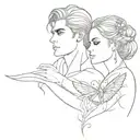 rhysand and feyre from acotar tattoo design idea
