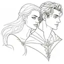 rhysand and feyre from acotar tattoo design idea