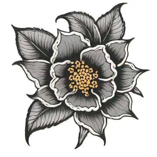 blackwork dotwork wallflower flower tattoo design idea