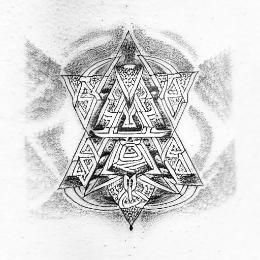 Futhark around the arm tattoo design idea