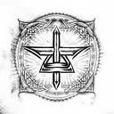 Futhark around the arm tattoo design idea