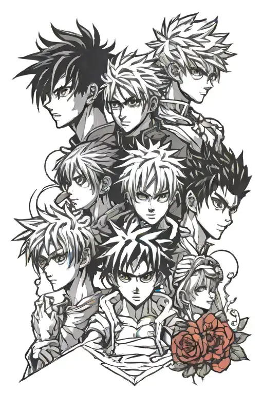 anime killua, vincent, ichigo tattoo design idea