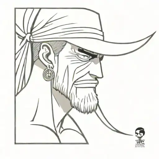 Whitebeard from one piece logo with tears falling tattoo design idea