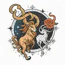 constellation Leo and Capricorn tattoo design idea