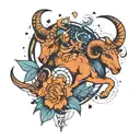 constellation Leo and Capricorn tattoo design idea