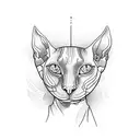 Sphynx cat in patterns tattoo design idea