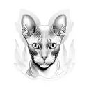 Sphynx cat in patterns tattoo design idea