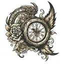 a unique clock burning tattoo design idea