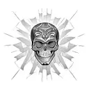 Skull with spider like features tattoo design idea