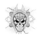Skull with spider like features tattoo design idea