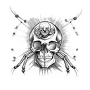 Skull with a spider crawling out its eye tattoo design idea