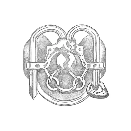a shackle being broken by its own key tattoo design idea