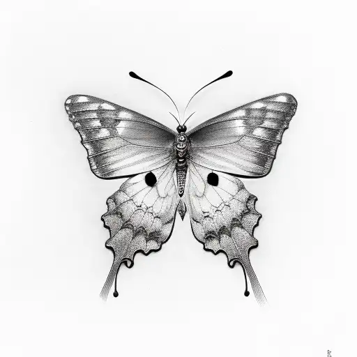 3d butterfly sitting on the word Agapè tattoo design idea