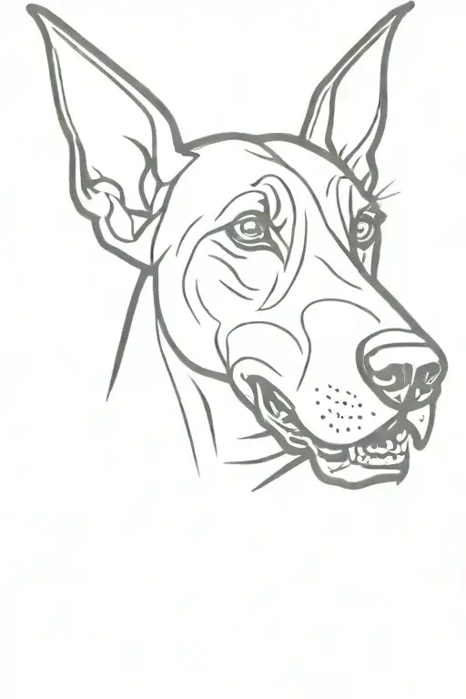 angry doberman tattoo design idea