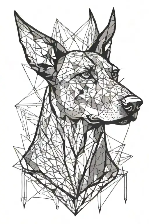 angry doberman tattoo design idea