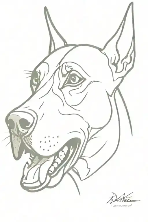 angry doberman tattoo design idea