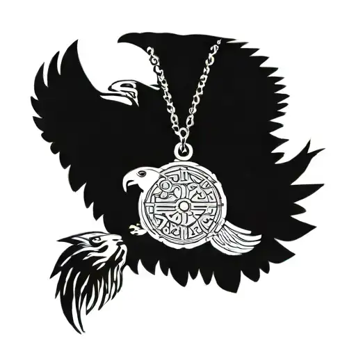 Saint Benedict medal with an eagle tattoo design idea