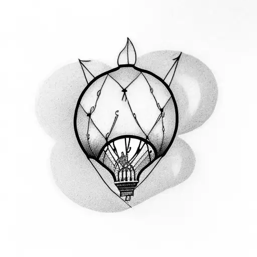 a hot balloon but with a light bulb instead  tattoo design idea