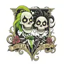 Beetlejuice nightmare before christmas tattoo design idea