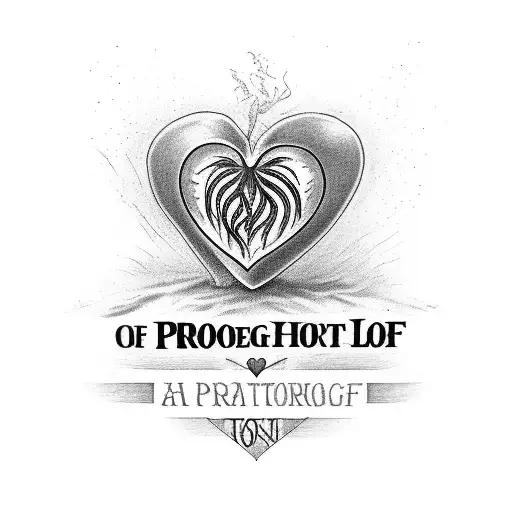 A black and grey design of a bleeding heart with the words 'Property of Sasha' below the heart tattoo design idea