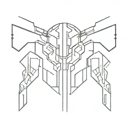 Cyberpunk implants tattoo design idea