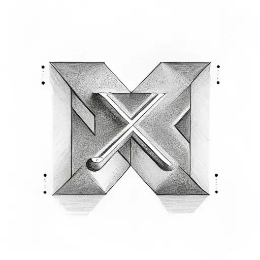 Three gothic letter m with infinity symbol tattoo design idea