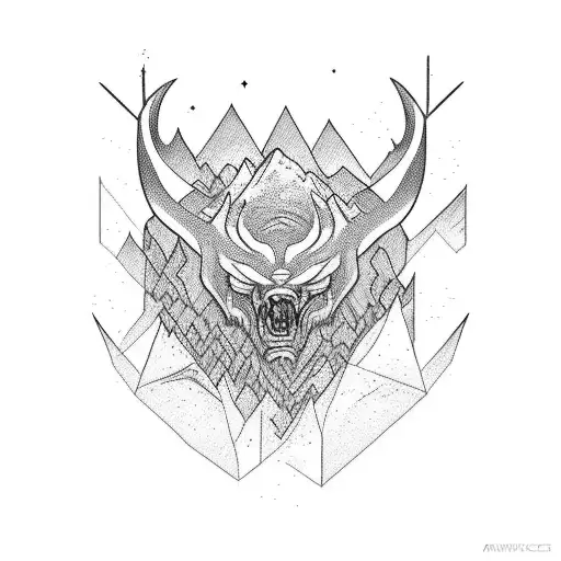 Fear nothing conquer everything with mountain.  tattoo design idea