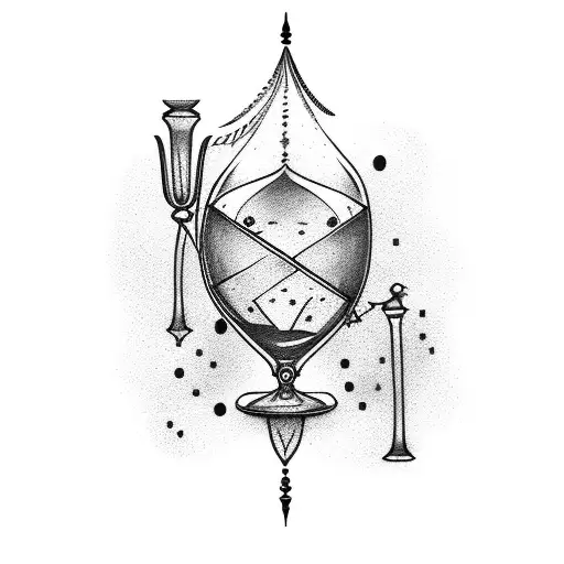 broken hourglass tattoo design idea