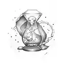 broken hourglass tattoo design idea