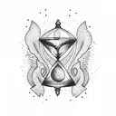 broken hourglass tattoo design idea