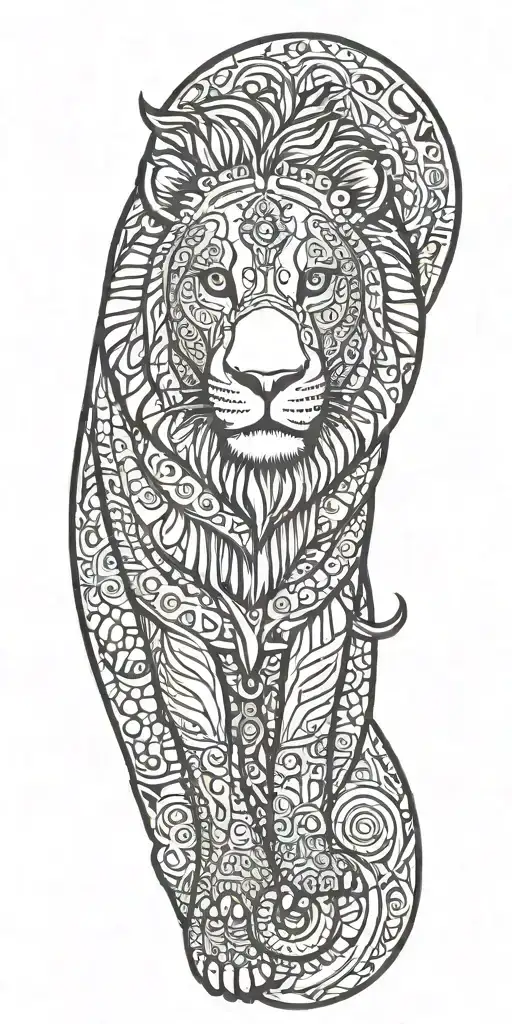 all seeing eye In the name of the father and the son of the holy spirit Lion Elephant Rhino Leapord African buffalo contain tattoo design idea