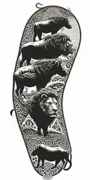 all seeing eye In the name of the father and the son of the holy spirit Lion Elephant Rhino Leapord African buffalo contain tattoo design idea