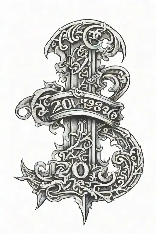 Roman numerals of the date 27 08 17 written tattoo design idea