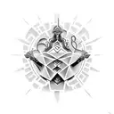 cyber sigilism tattoo design idea