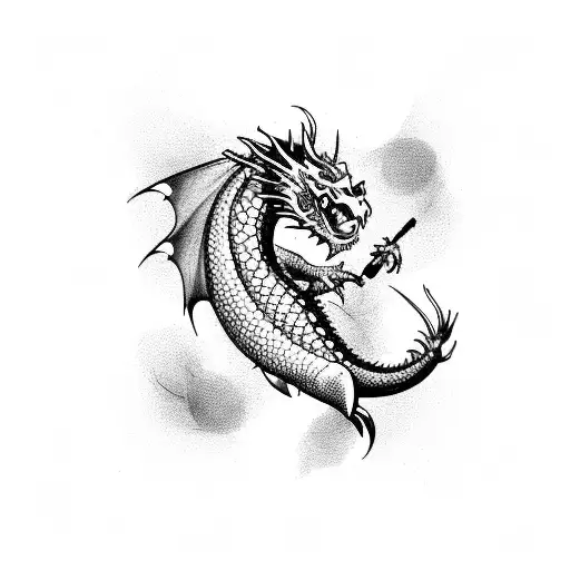 dragon carp  tattoo design idea