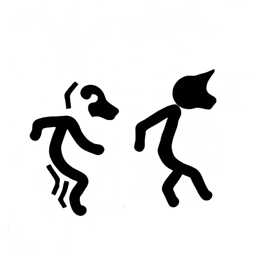 dos personas cruzando patadas tattoo design idea