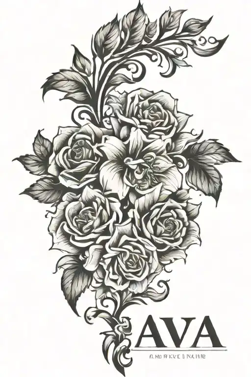 make a tattoo with this names : aryan , ava , artam tattoo design idea