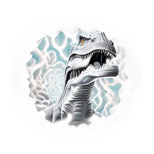 dinosaur portal tattoo design idea