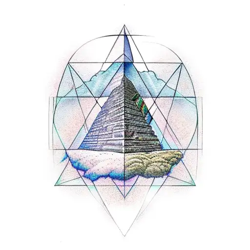 time portal pyramids  tattoo design idea