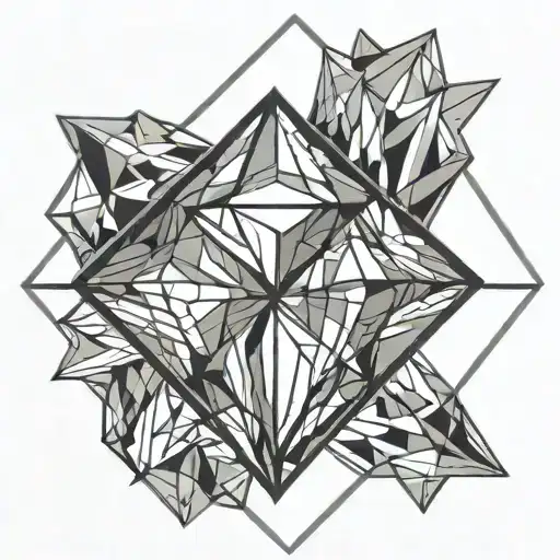 geometric diamond outline tattoo design idea