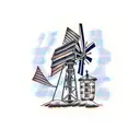 Windmill with a Scottish tartan pattern tattoo design idea