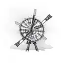 Windmill with a Scottish tartan pattern tattoo design idea