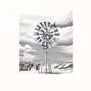 Windmill with a Scottish tartan pattern tattoo design idea