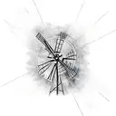 Windmill with a Scottish tartan pattern tattoo design idea