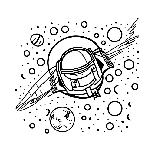 astronauta e constelação de orion tattoo design idea