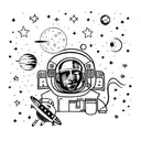 astronauta e constelação de orion tattoo design idea