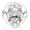 astronauta e constelação de orion tattoo design idea