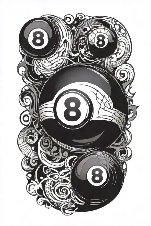 eight ball tattoo design idea